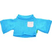 Blauwe wollen pullover voor poppen 45 cm - Living Puppets W774