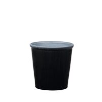 JAZZY - cache pot - céramique - noir - MM - DIA 17x17 cm