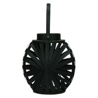 CHAMADE - lantern - poplar - black - DIA 17 x H 30 cm