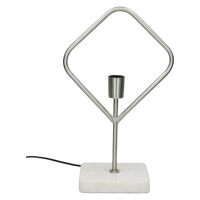 ASTI - Lampe - E27 - géométrique - métal - marbre - finition étain - cable coton noir -18x28x50 