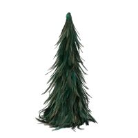  FIGARO - kerstboom - pluimen / papier - DIA 15 x H 35 cm - groen