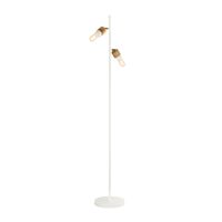  SUSAN - lampadaire - métal / bois de manguier - H 143 cm - blanc