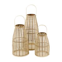  SKAGEN - set/3 lantaarns - bamboe - DIA 27/30/34 x H 40/53/67 cm - naturel