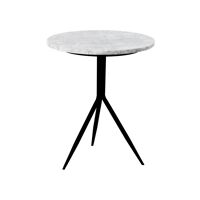  DANA - side table - marble / metal - DIA 40 x H 47 cm - white