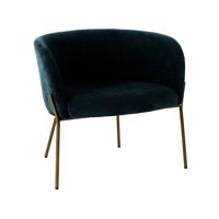  POLKA - relax chair - velvet / metal - L 61,5 x W 71 x H 68 cm - petrol