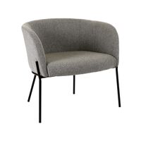  POLKA - relax stoel - polyester / metaal - L 61,5 x W 71 x H 68 cm - licht grijs