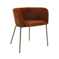  POLKA - stoel - velvet / metaal - L 52 x W 59 x H 68 cm - brique