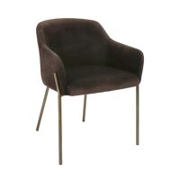  LOUISE  - stoel - velvet / metaal - L 60 x W 58 x H 79 cm - donkerbruin