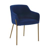  LOUISE  - stoel - velvet / metaal - L 60 x W 58 x H 79 cm - marineblauw