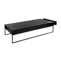  HEDON - coffee table - plywood / wood veneer / metal - L 140 x W 59 x H 35,5 cm - black
