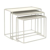  CENTURY - set/3 coffee tables/side tables - metal - L 44/50/56 x W 23/27/31 x H 35/41/45 cm - white
