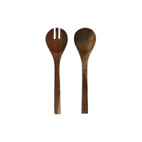  KERF - set/2 spoon + fork - acacia wood -  - L 32 x W 8 x H 1,5 cm - rust