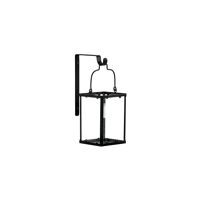  TOLEDO - lantern + wall hook - metal / glass - L 10 x W 10 x H 15 cm - black