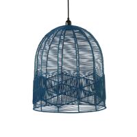  CYPRUS - hanging lamp - rattan / metal - DIA 45 x H 50 cm - grey blue