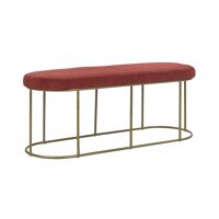  FITZGERALD - oval bench - fabric / metal - L 107 x W 37 x H 43 cm - raspberry