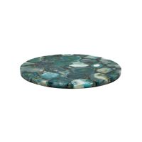  AGATA - tafelblad - agaat steen - DIA 45 x H 2 cm - turkoois