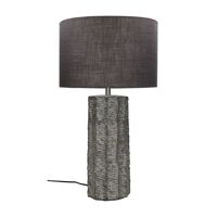  RUSSEL - tafellamp - aardewerk / linnen - DIA 38 x H 66 cm - donkergrijs