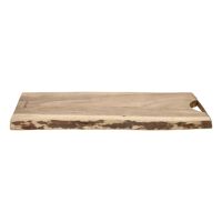  JAMES - snijplank - acacia hout / leder - L 21 x W 45 x H 1,5 cm - naturel