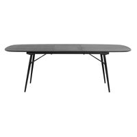  ITALO - uitschuifbare tafel - mdf / hout fineer / metaal - L 180/230 x W 105 x H 76 cm - zwart