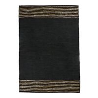  RAW - rug - recycled leather / jute - L 240 x W 180 cm - black