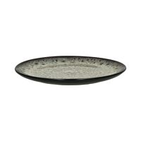  MIRHA JASPER - dessertbord - steengoed - DIA 21,5 x H 2,1 cm - zwart/wit