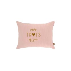 Kussen zo trots op jou 35x25cm roze/honing / Zusss