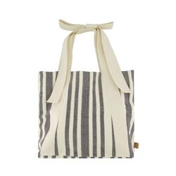 Tas met strik hengsel gestreept Wit/Donkerblauw / Zusss