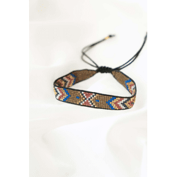 Miyuki armbandje zigzag multicolour-goud / Zusss