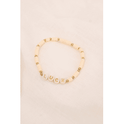Kralenarmband met tekst luck / Zusss