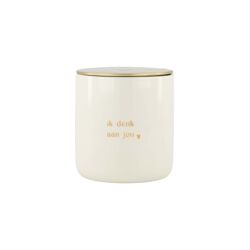 geurkaars keramiek ik denk aan jou 10x10cm wit/goud / Zusss