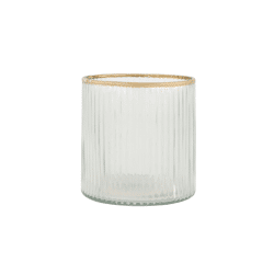 Waxinelichthouder glas ribbel transparant / Zusss
