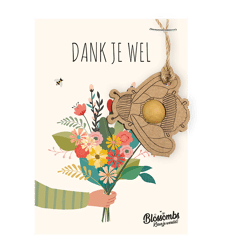 Kaart met hommelhanger en zaadbommetje Dank je wel / Blossombs
