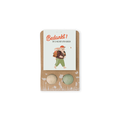 Weggeefcadeautje met 2 zaadbommetjes Bedankt dat je mij hebt laten groeien / Blossombs