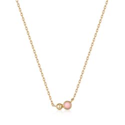 Ania Haie Gold Orb Rose Quartz Pendant Necklace