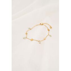 Armband met rondjes saliegroen/goud / Zusss