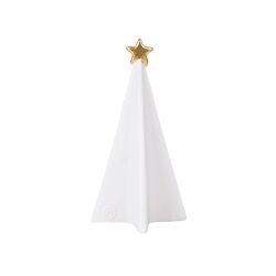 Keramieken kerstboom 15 cm wit/goud / Zusss
