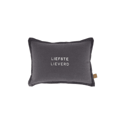 Kussen Liefste lieverd 35 x 25 cm antracietgrijs / Zusss