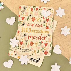 Plantbare postkaart met confetti Voor een BIJzondere moeder / Bloom your message
