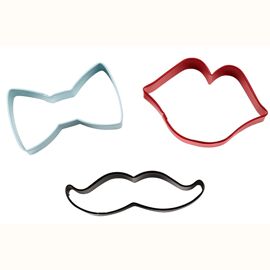 tie/mustache/lips cookie cutter - Wilton