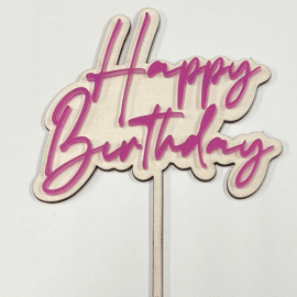 happy birthday - cake topper 'luxe'