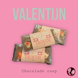 'Will you be my valentine'  chocolade reep