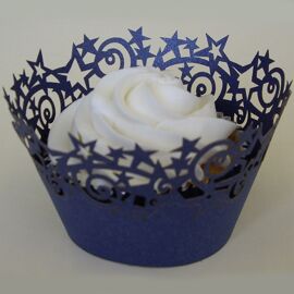 Stars cupcake wrappers - Midnight blue - PME