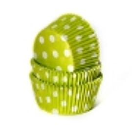 stip lime groen - baking cups - HOM