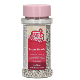 metallic zilver- suikerparels medium - FunCakes