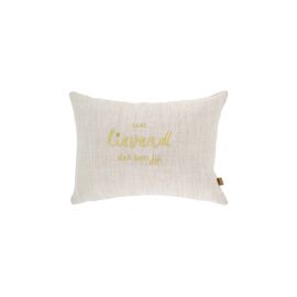Kussen lieverd 35x25cm peper en zout/goud / Zusss