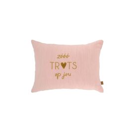 Kussen zo trots op jou 35x25cm roze/honing / Zusss