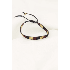 Miyuki armbandje streepje port/goud/zwart port / Zusss