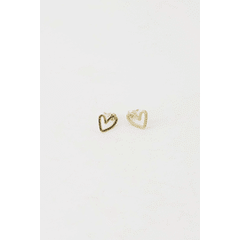 Oorstekers groot open hart studje goud / Zusss