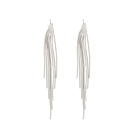 Lange oorbellen met visgraat structuur / Zusss