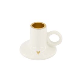 Keramieken kandelaartje hartje wit / Zusss